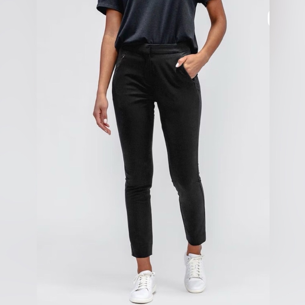 Ministry of Supply Velocity Tapered‎ Black Trousers Zipper Front Pockets Plus 14